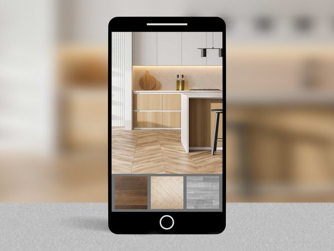 product visualizer on smartphone - Pritchett's Flooring Design Center in the Colonial Heights, VA area