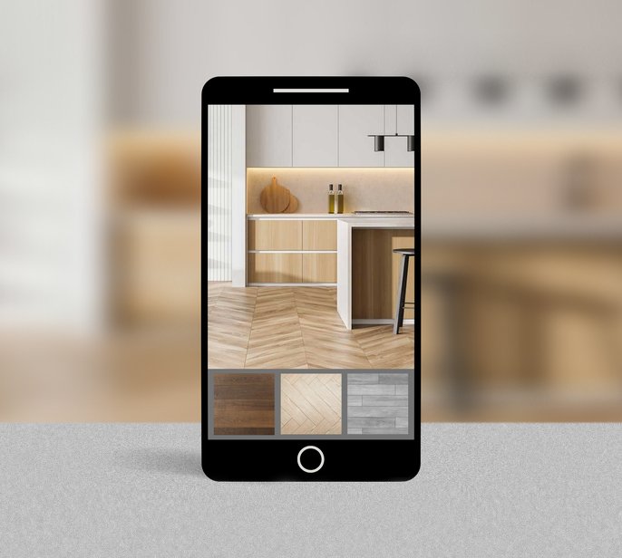 product visualizer on smartphone - Pritchett's Flooring Design Center in the Colonial Heights, VA area