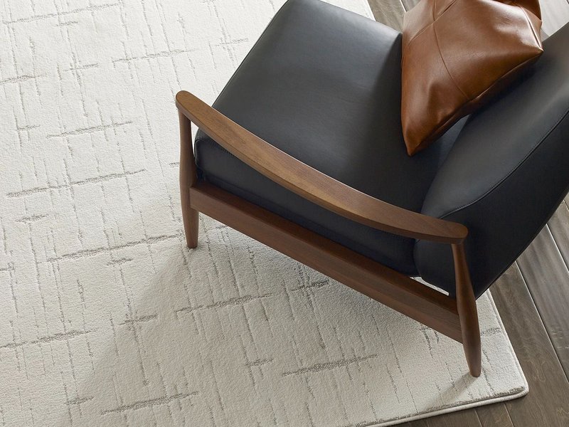 chair on rug from Pritchett's Flooring Design Center in the Colonial Heights, VA area