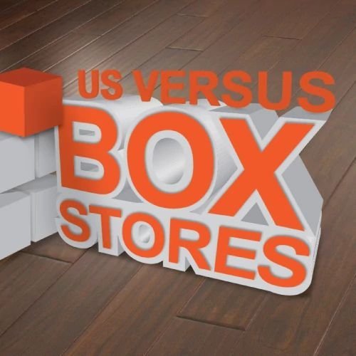 us vs box stores graphic - Pritchett's Flooring Design Center in the Colonial Heights, VA area